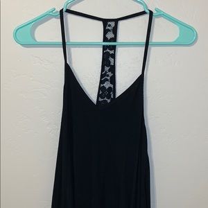 Black flowy v neck tank top